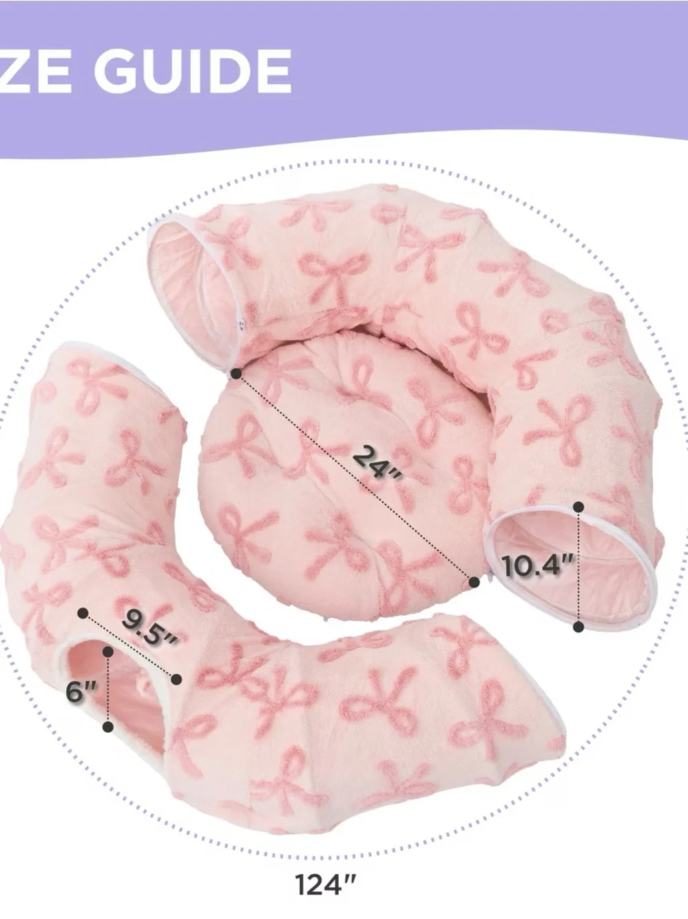 BEDSURE PINK BOWS CAT TUNNEL 💕🐈‍⬛